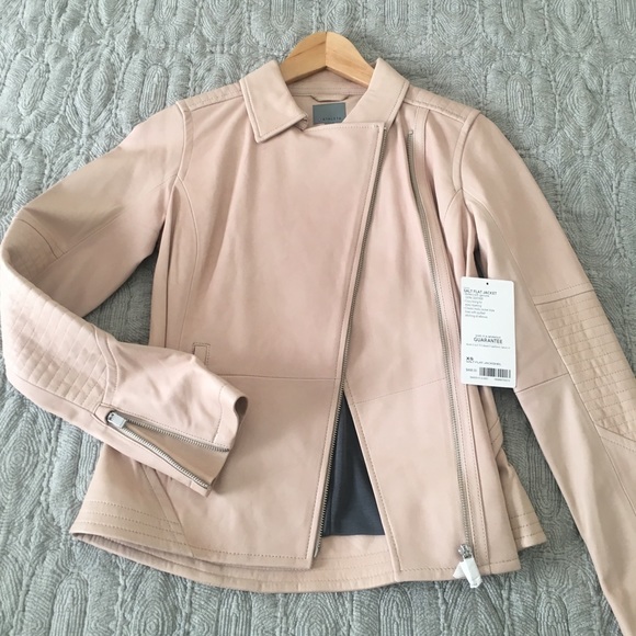 Athleta Jackets & Blazers - NWT Athleta Blush Leather Moto Sz XS Salt Flat Jkt